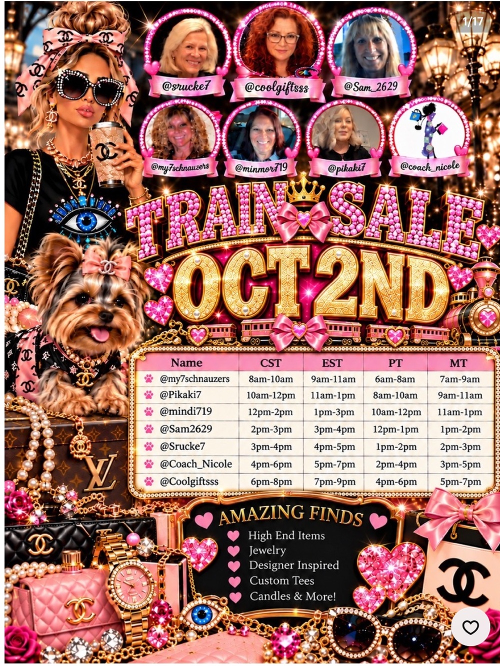 Train Sale:  MY SLOT 5-7pm EST Featuring Designer And Lux Bags & Gifts